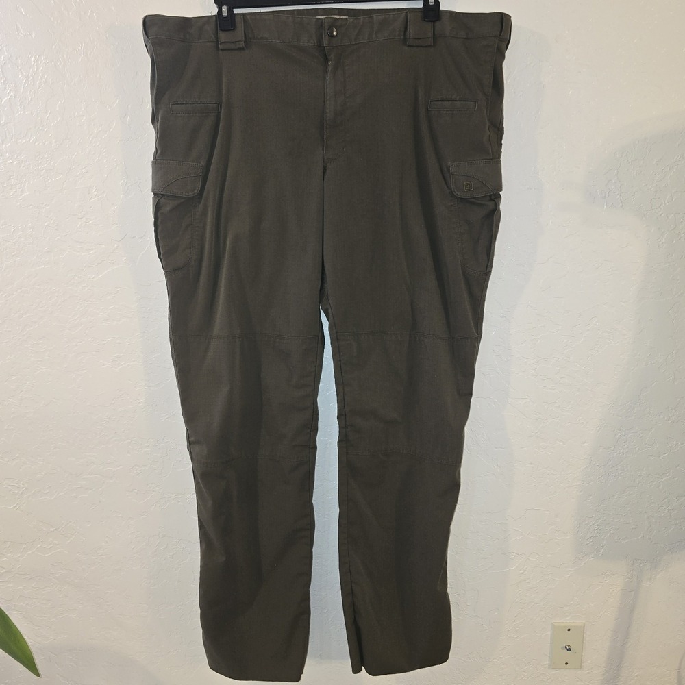 5.11 Tactical Pants Mens 54x38 Unhemmed  Gray Cargo Utility Ripstop Stryke 74369